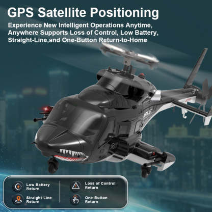 WOLFBUSH AW-911 Airwolf 1/34 Scale RC Helicopter Smart GPS 2.4G 9CH 6G/3D Stunt RC Airplane
