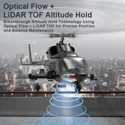 WOLFBUSH AW-911 Airwolf 1/34 Scale RC Helicopter Smart GPS 2.4G 9CH 6G/3D Stunt RC Airplane