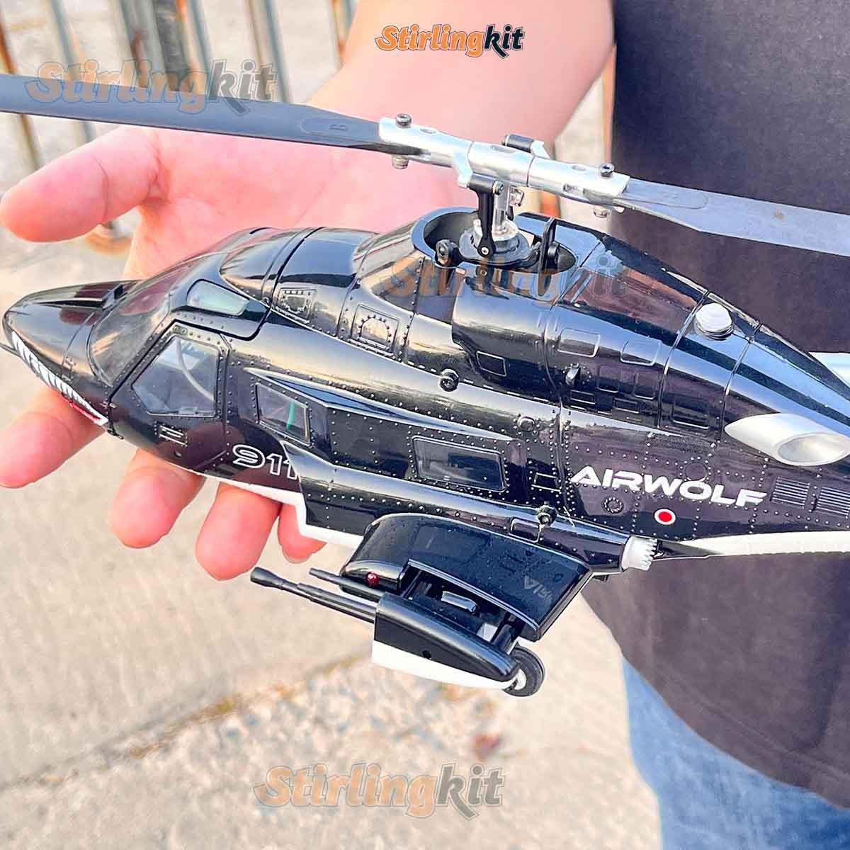 WOLFBUSH AW-911 Airwolf 1/34 Scale RC Helicopter Smart GPS 2.4G 9CH 6G/3D Stunt RC Airplane