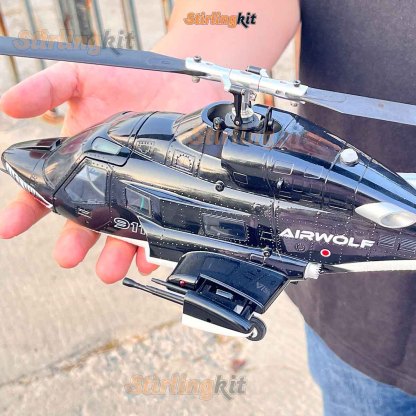 WOLFBUSH AW-911 Airwolf 1/34 Scale RC Helicopter Smart GPS 2.4G 9CH 6G/3D Stunt RC Airplane