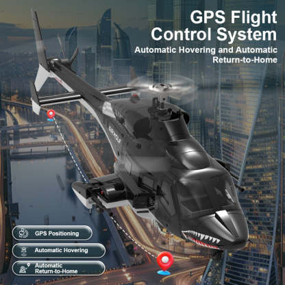 WOLFBUSH AW-911 Airwolf 1/34 Scale RC Helicopter Smart GPS 2.4G 9CH 6G/3D Stunt RC Airplane