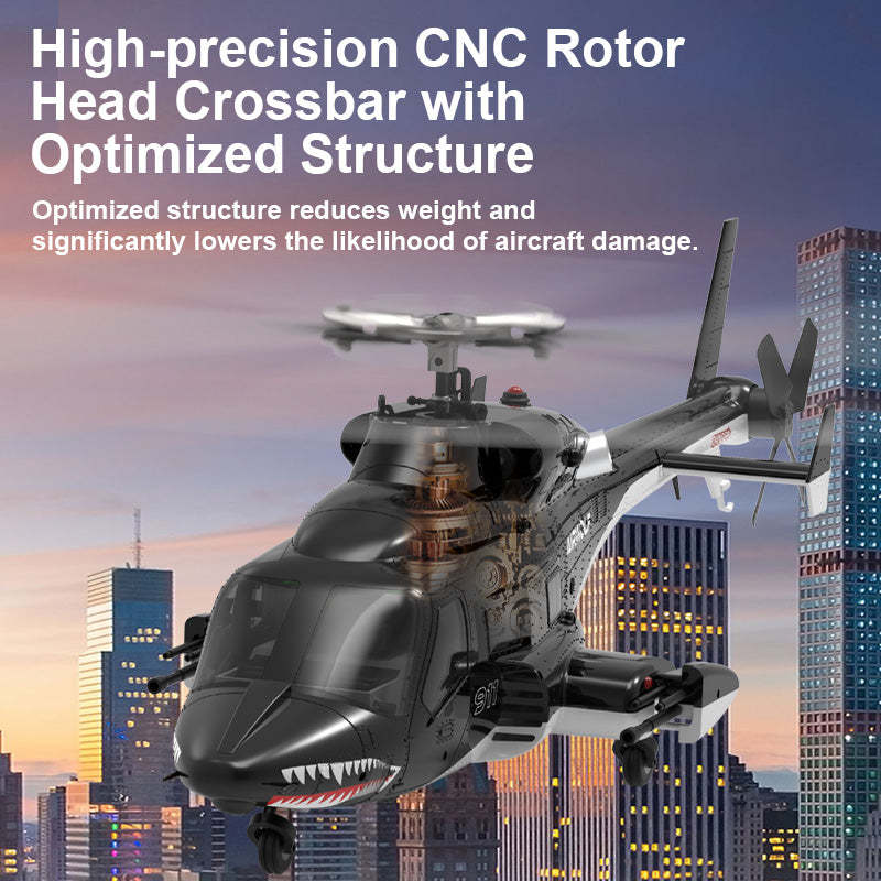 WOLFBUSH AW-911 Airwolf 1/34 Scale RC Helicopter Smart GPS 2.4G 9CH 6G/3D Stunt RC Airplane
