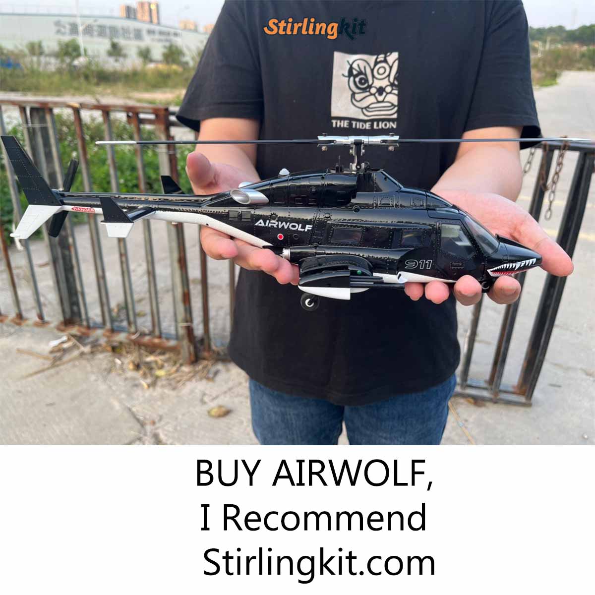 WOLFBUSH AW-911 Airwolf 1/34 Scale RC Helicopter Smart GPS 2.4G 9CH 6G/3D Stunt RC Airplane