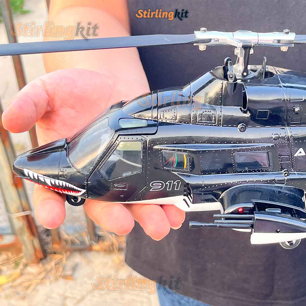 WOLFBUSH AW-911 Airwolf 1/34 Scale RC Helicopter Smart GPS 2.4G 9CH 6G/3D Stunt RC Airplane