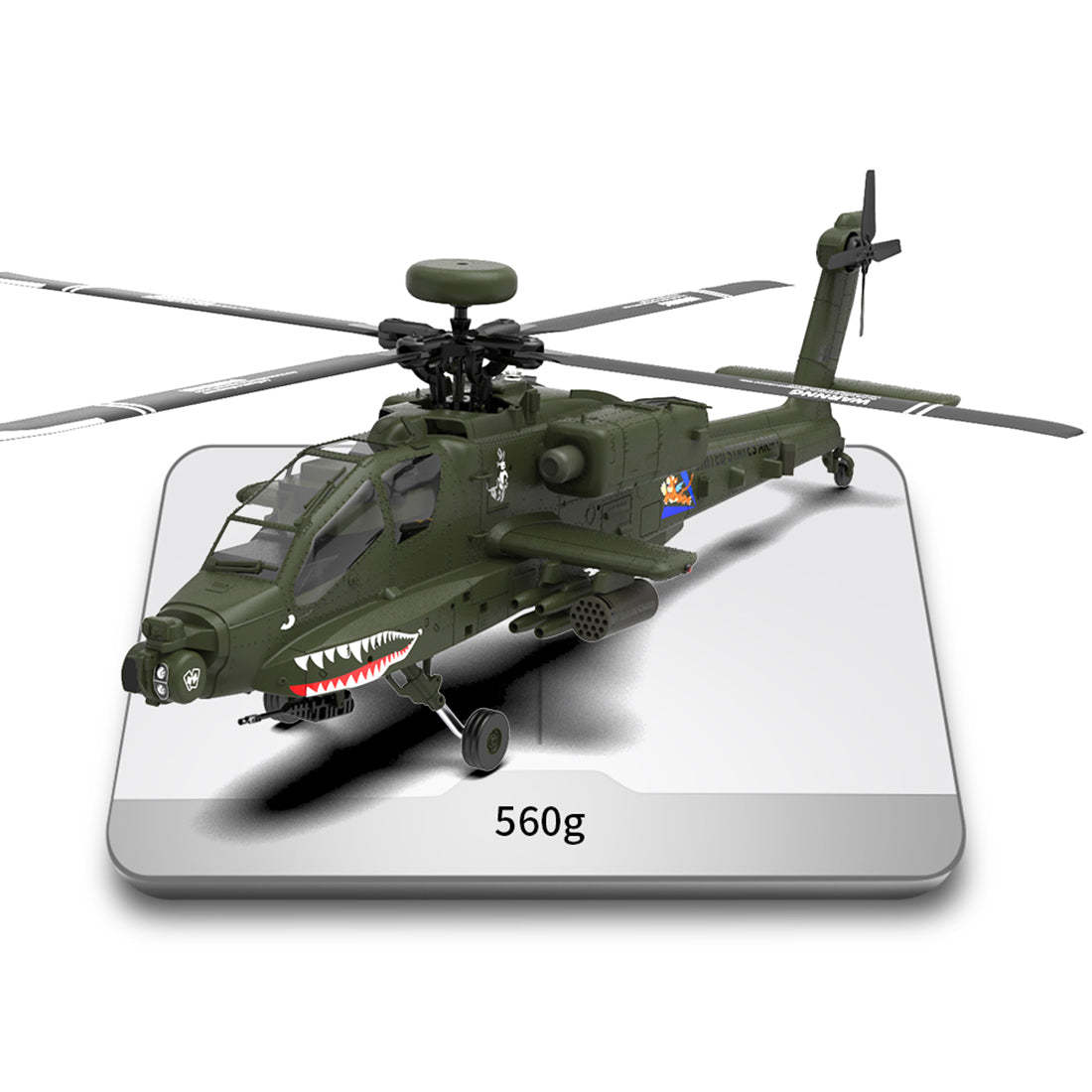 F11 AH-64 Apache RC Helicopter Model 1/32 Scale 2.4G 6CH