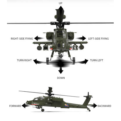 F11 AH-64 Apache RC Helicopter Model 1/32 Scale 2.4G 6CH