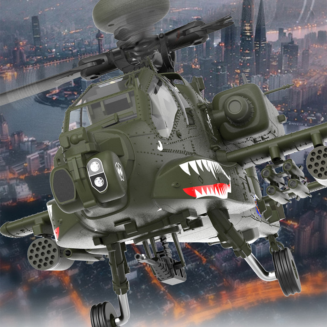 F11 AH-64 Apache RC Helicopter Model 1/32 Scale 2.4G 6CH