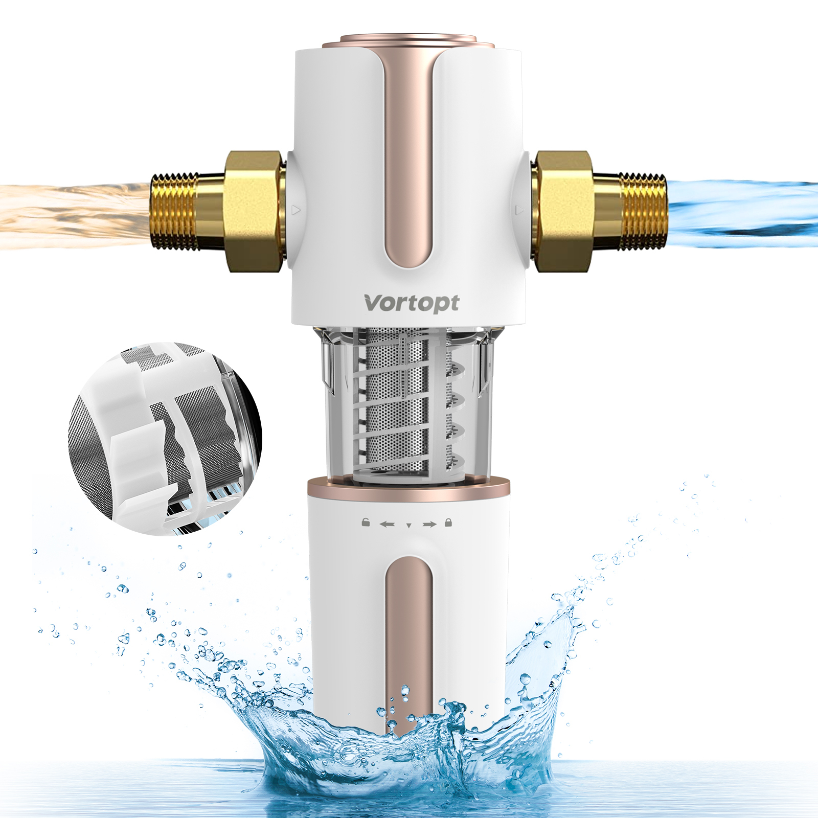 Q700 Spin Down Sediment Filter - Automatic Backwash Cleaning, Vortopt 