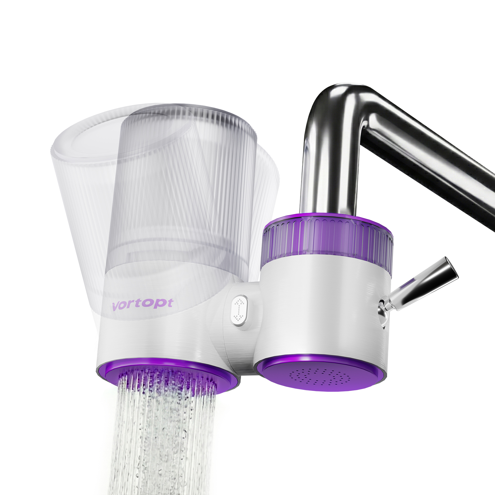 Vortopt Faucet Water Filter,360° Rotary Kitchen Faucet Filter with Carbon Block Filter, 350 Gallon NSF Certified Agua Purifier,can Reduce 99% Chlorine,Improve Taste, Drinking Water Filter,T10