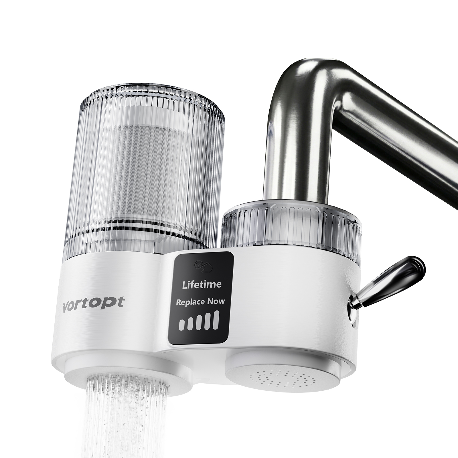 Vortopt Water Filter for Sink Faucet,NSF/ANSI 42 Certified Faucet Water Filter,with Display & 400 Gallon Capacity.