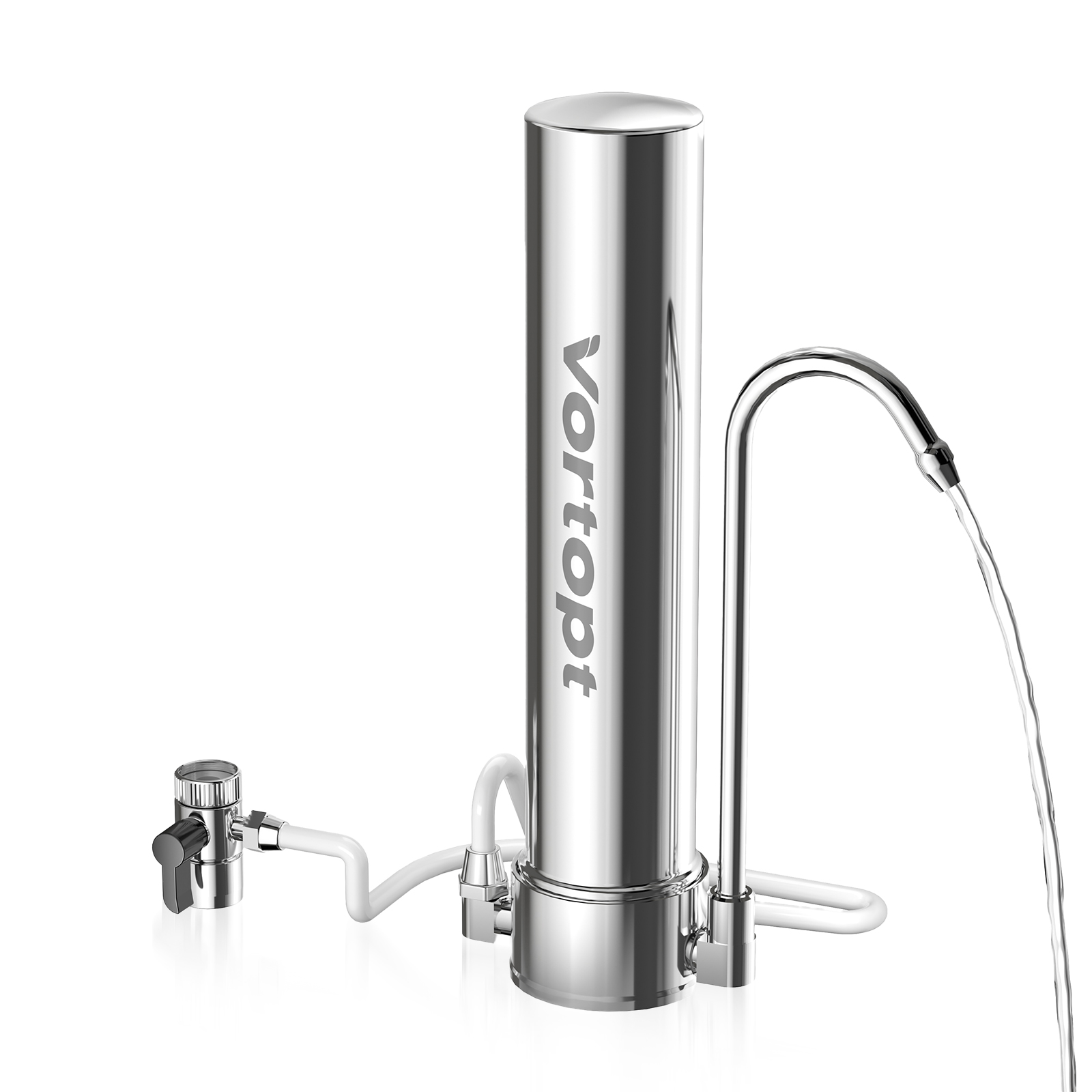 Vortopt Under Sink Water Filter System,Water Filter for Sink Faucet & Counter Top, Dispenser with Mineral,8000 Gal,Fast Flow for Kitchen/Bathroom.