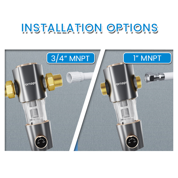 Q50 Sediment Filter for Well Water ,Automatic Backwash System, Spin Down Sediment Filter, Vortopt