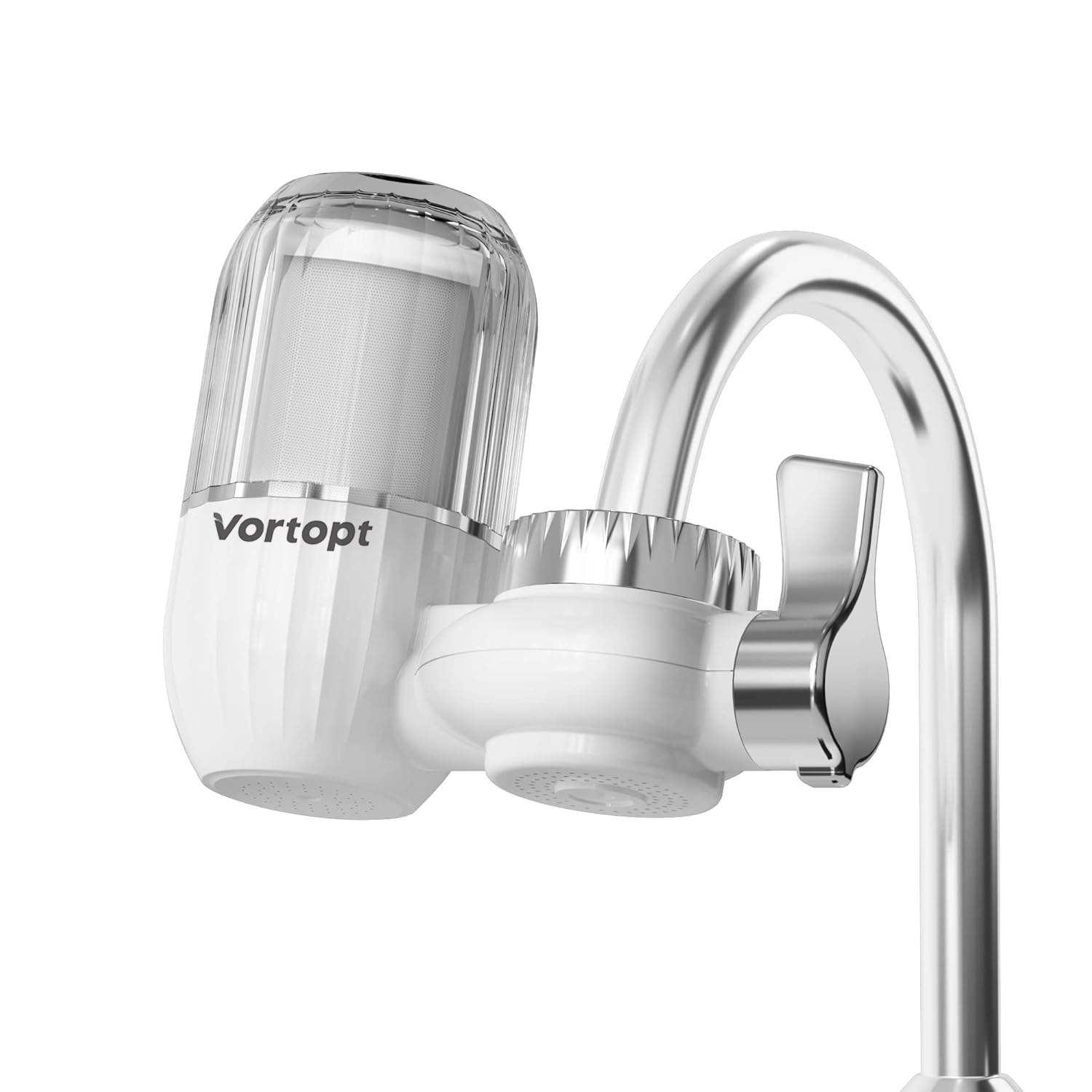 Vortopt Water Filter for Sink Faucet,Faucet Water Filter NSF Certified,400 Gallon Capacity,Activated Carbon,Reduces 99% Chlorine and Odor,3-6 Month Lifespan,T4 CTO,a filter element.
