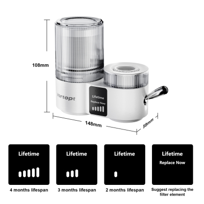 Vortopt Water Filter for Sink Faucet,NSF/ANSI 42 Certified Faucet Water Filter,with Display & 400 Gallon Capacity.