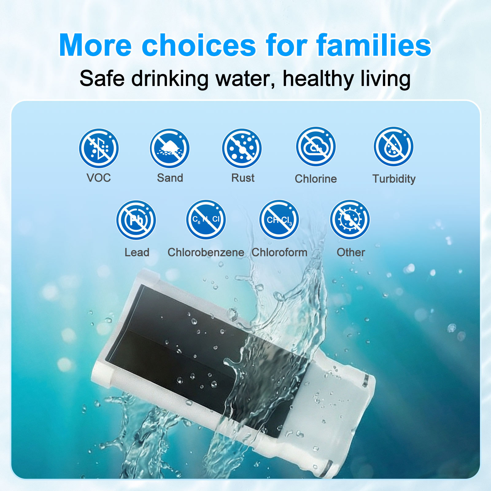 Vortopt Faucet Water Filter,360° Rotary Kitchen Faucet Filter with Carbon Block Filter, 350 Gallon NSF Certified Agua Purifier,can Reduce 99% Chlorine,Improve Taste, Drinking Water Filter,T10