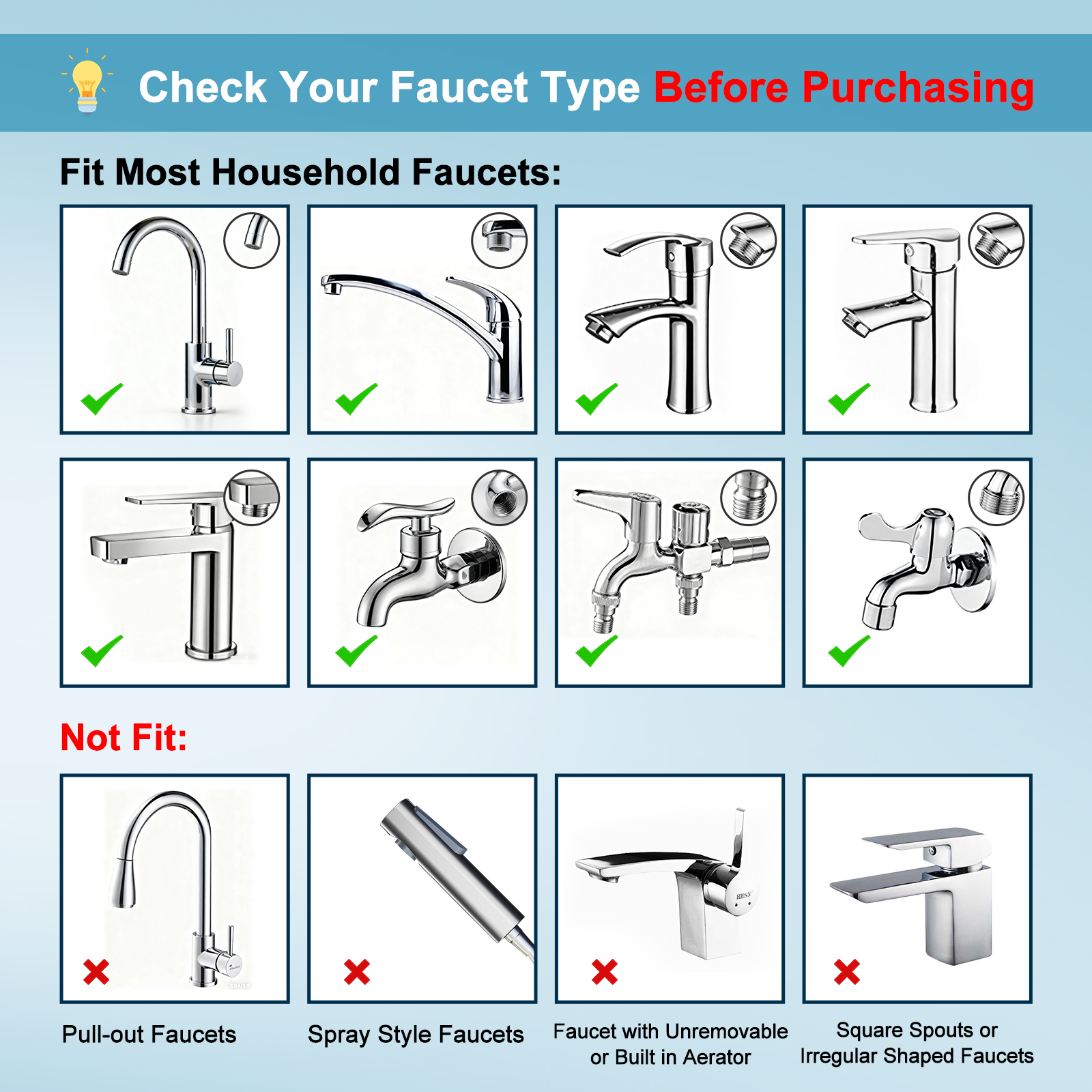 Vortopt Faucet Water Filter,360° Rotary Kitchen Faucet Filter with Carbon Block Filter, 350 Gallon NSF Certified Agua Purifier,can Reduce 99% Chlorine,Improve Taste, Drinking Water Filter,T10