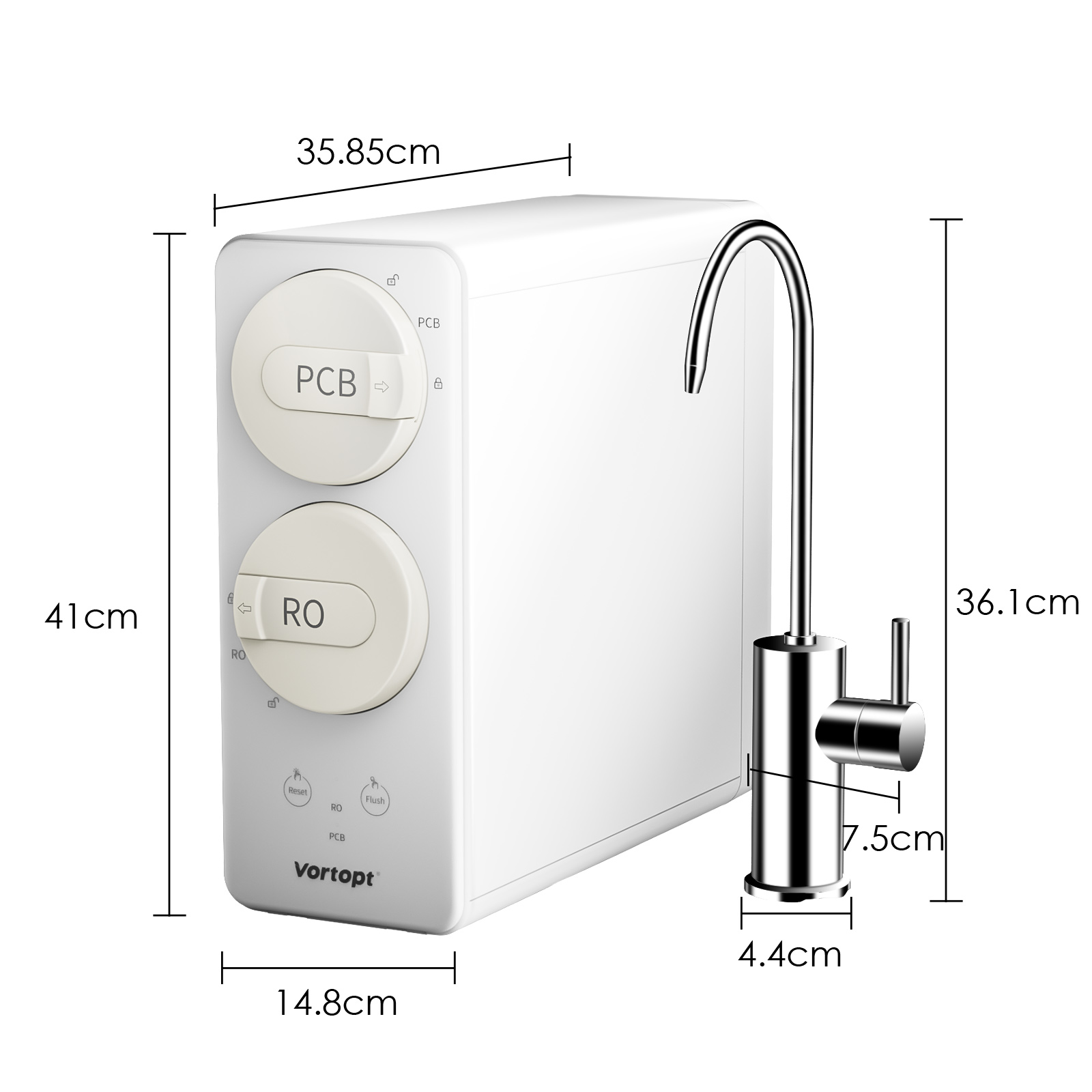 DR4 Under Sink Water Filter - 7 Stage Reverse Osmosis Water Filter System - 800 GPD Tankless RO Water Purifier System for Drinking Water, Vortopt 