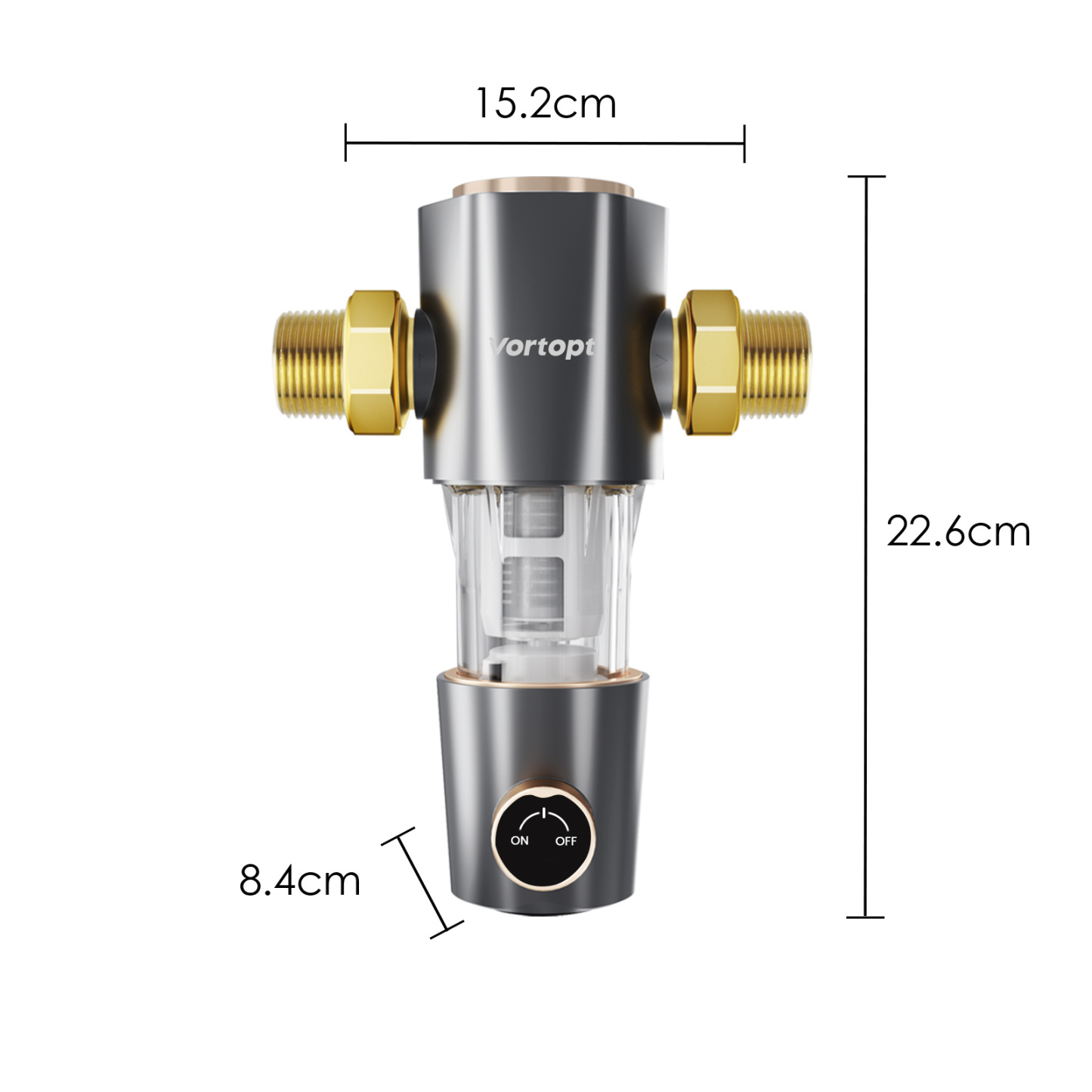 Q50 Sediment Filter for Well Water ,Automatic Backwash System, Spin Down Sediment Filter, Vortopt