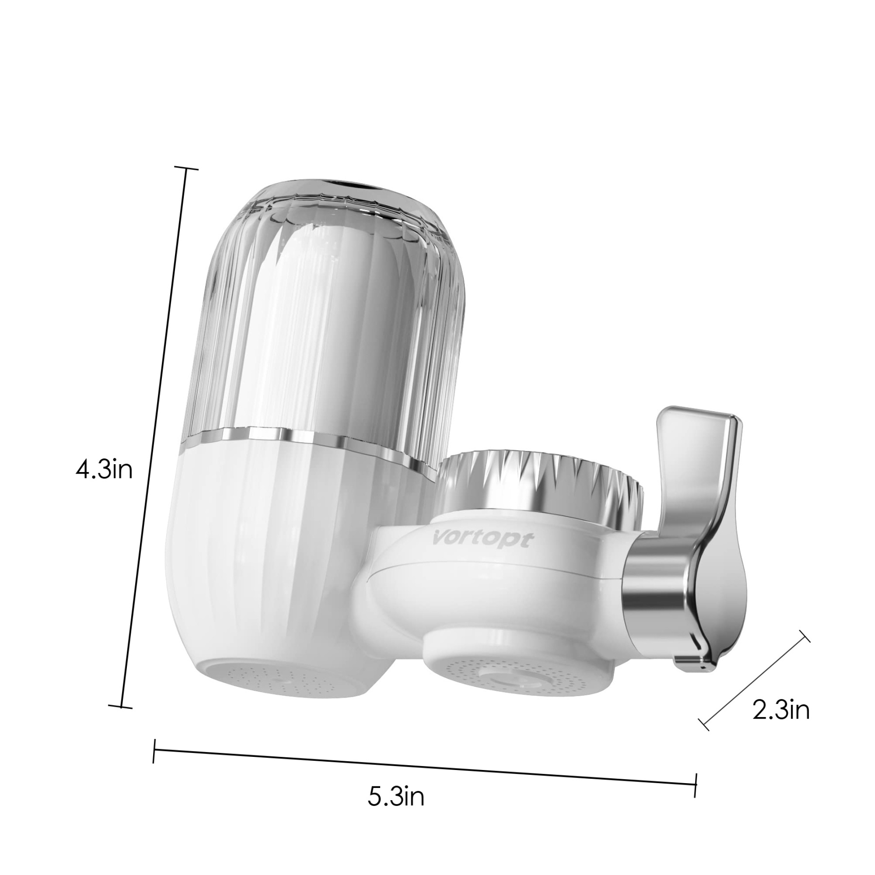 T4-ACF Faucet Water Filter with Transparent Shell, Vortopt