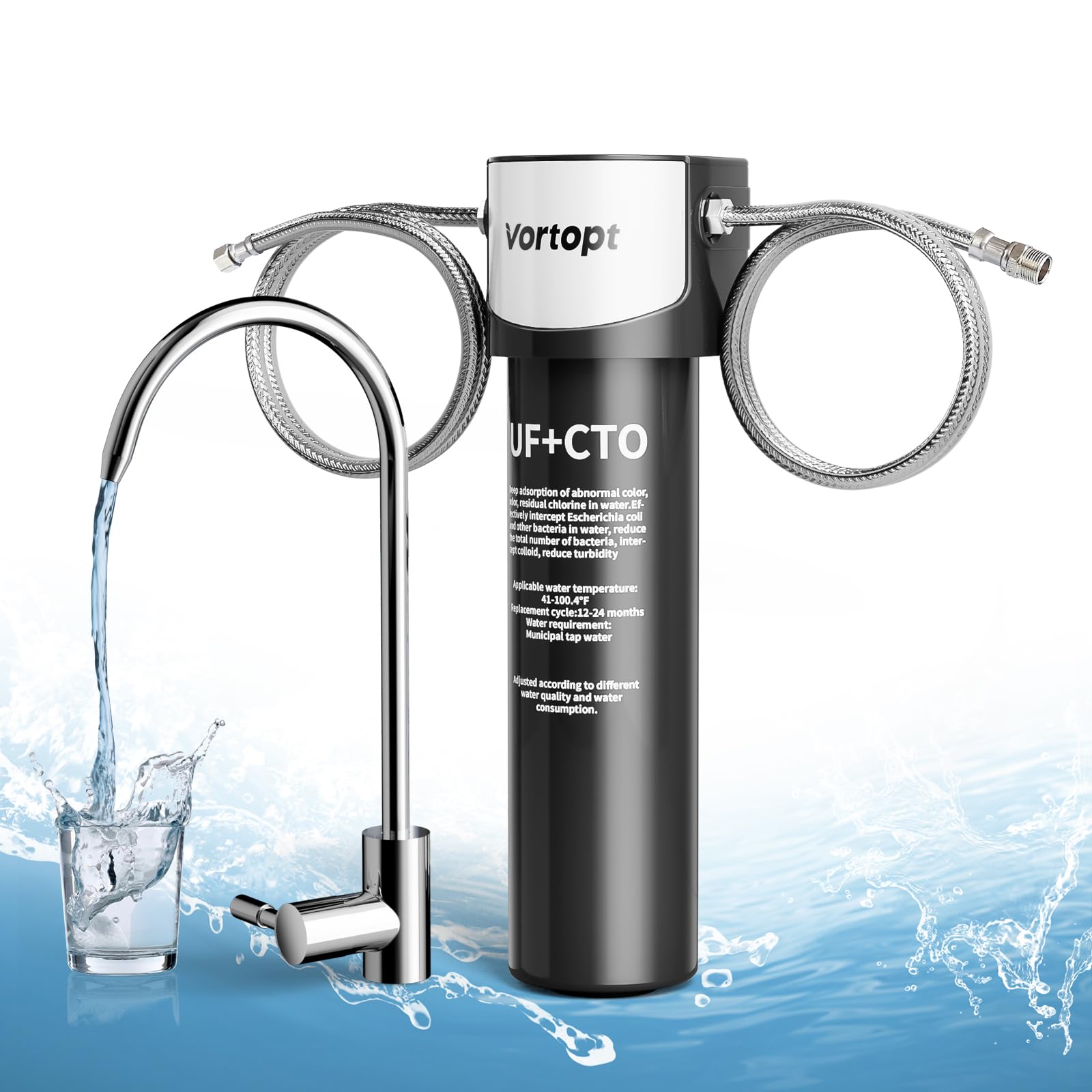 T1 400G Faucet Water Filter for Sink, Vortopt