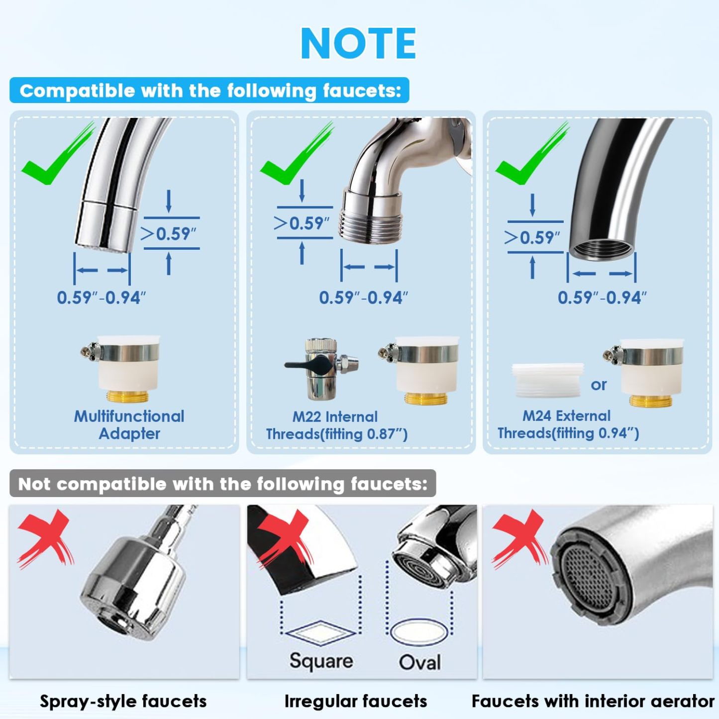F8 -Vortopt Countertop Water Filtration System - Faucet Water Filter for Sink - Water Purifier for Kitchen