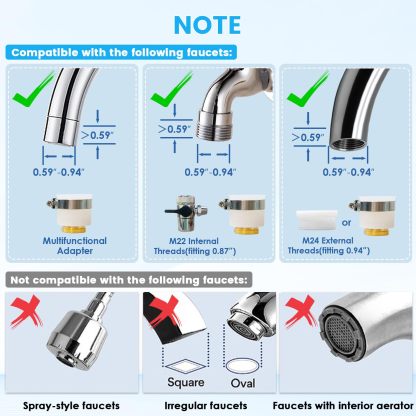 F8 -Vortopt Countertop Water Filtration System - Faucet Water Filter for Sink - Water Purifier for Kitchen 
