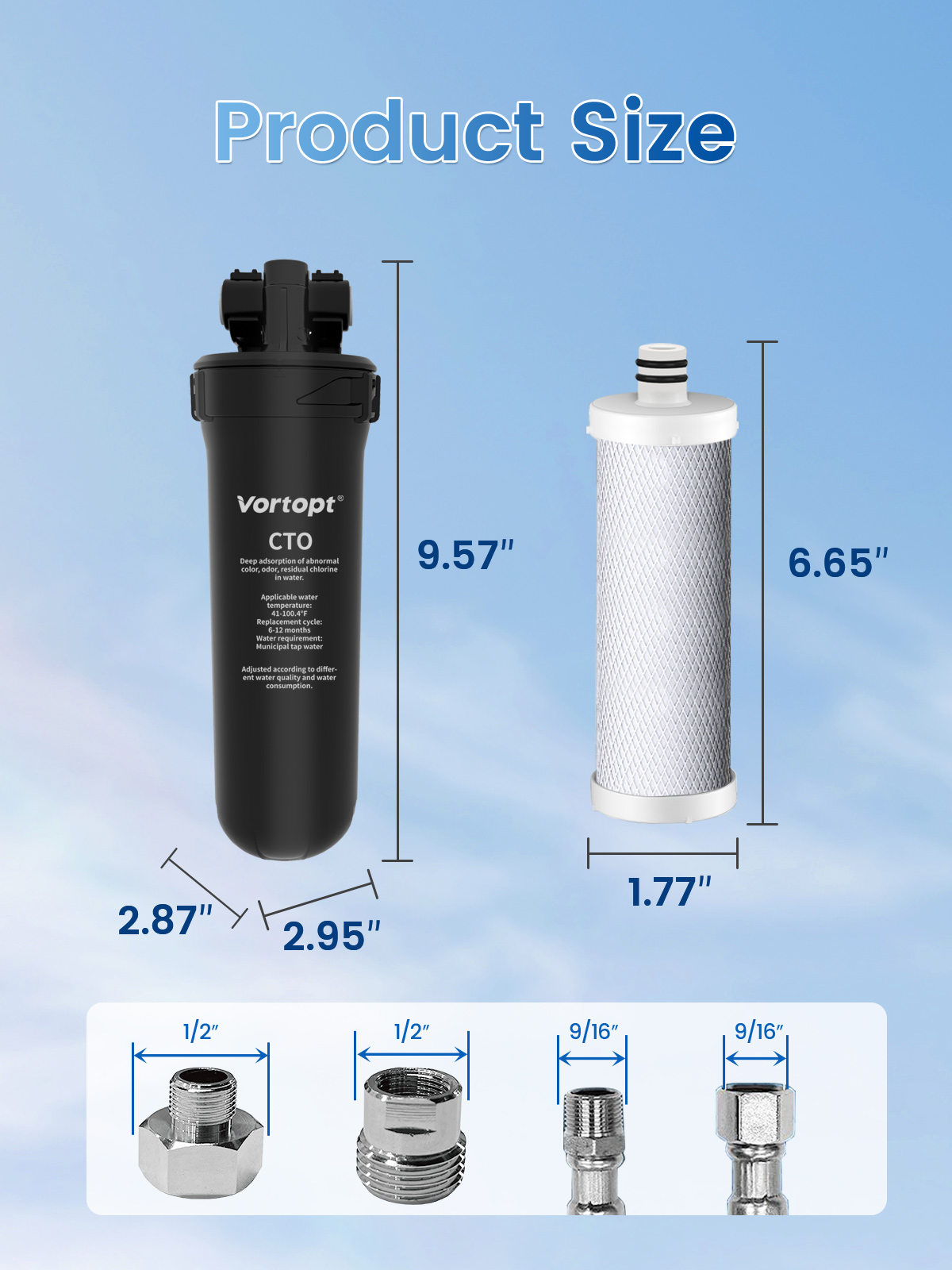Under Sink Water Filter System - 19K Gallons Reduces Lead, Chlorine, 304 Stainless Steel Faucet, Q8-C1 (2 Filters)