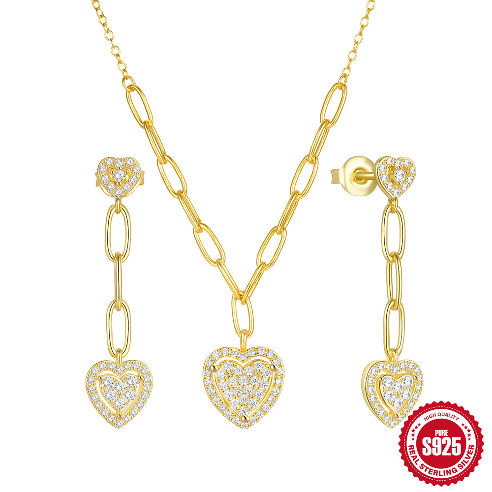 🔥 Last Day Buy 1, Get 1 FREE! Add 2 To Cart Automatic Discount 🔥18k Golden Palted Real 925 Sterling Silver Necklace Wedding Bridal  Engagement