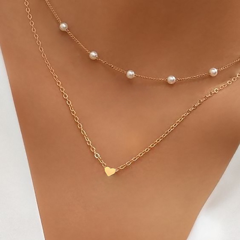 🔥 Pearl Heart Golden Necklace