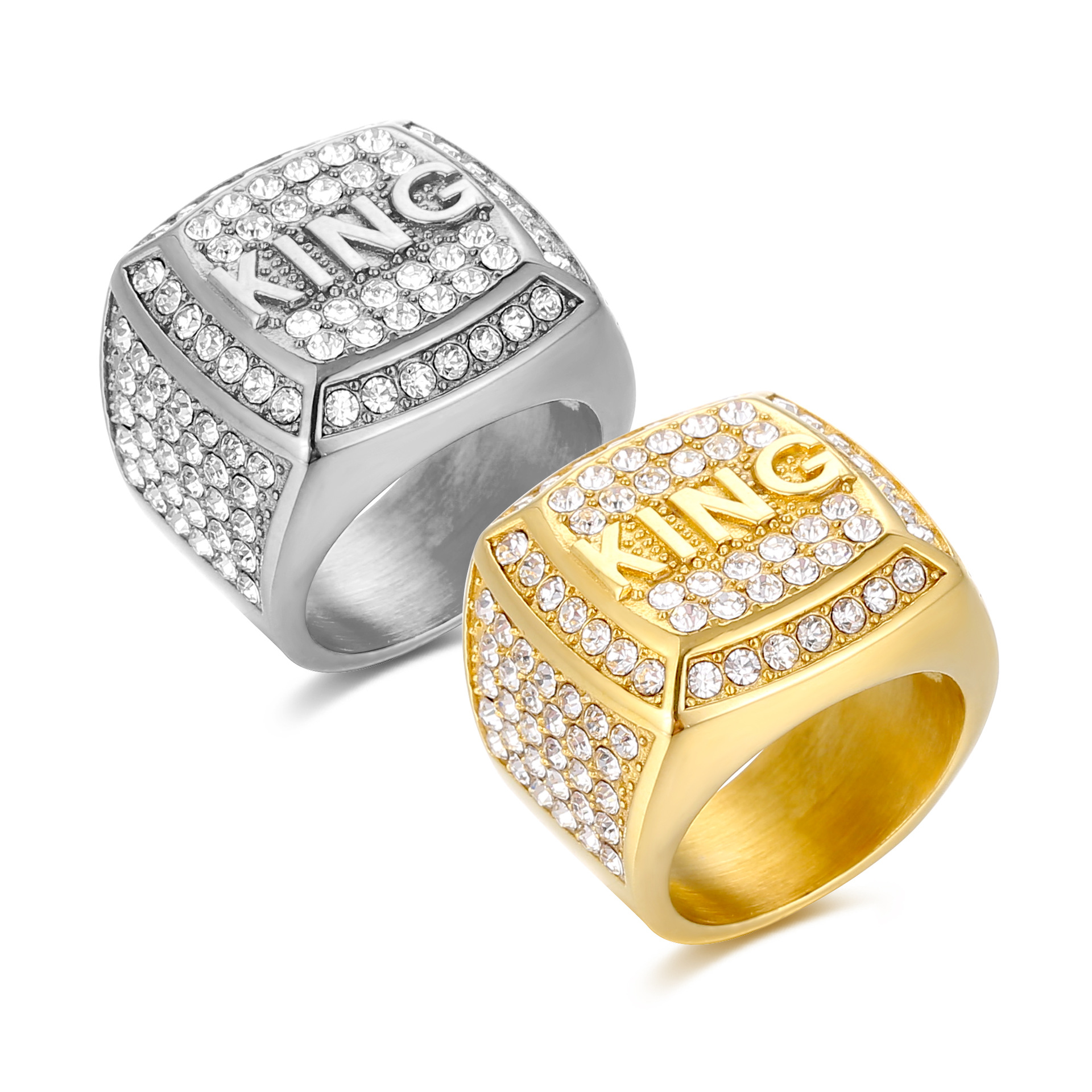 🔥 Last Day 49% OFF+Free Golden Necklace+Gift Box🔥 3rd Free,Add 3rd To Cart Auto Discount 🔥Hip Hop King  Golden Ring