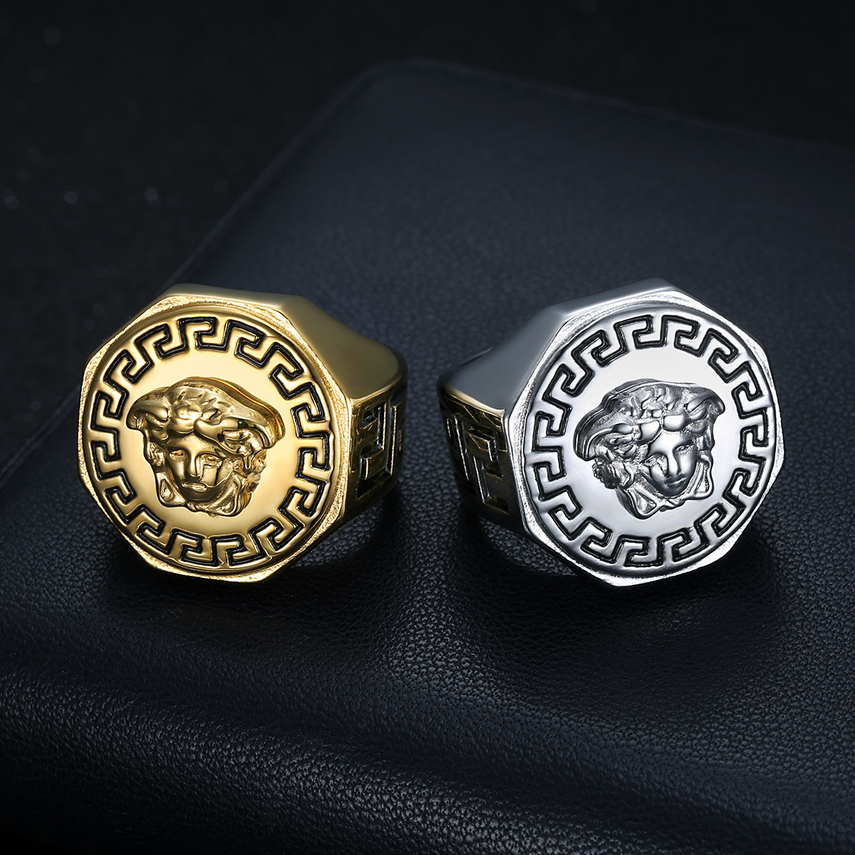 🔥 Last Day 49% OFF+Free Golden Necklace+Gift Box🔥 3rd Free,Add 3rd To Cart Auto Discount 🔥Hip Hop Greek Mythology Golden Ring