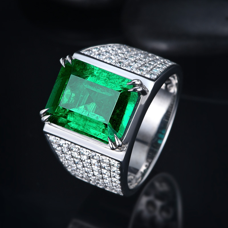 🔥 Last Day 49% OFF &Free Golden Bracelet,3rd Free ,Add 3 To Cart,Auto Discount 🔥8 Carat Lab Emerald Adjustable Ring