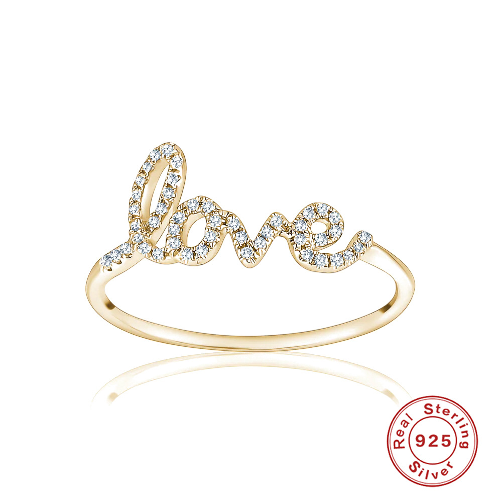 🔥 Last Day ! Buy 2 Free 1 ! Free Jewelry Love Golden Diamond  Real 925 Sterling Silver Ring