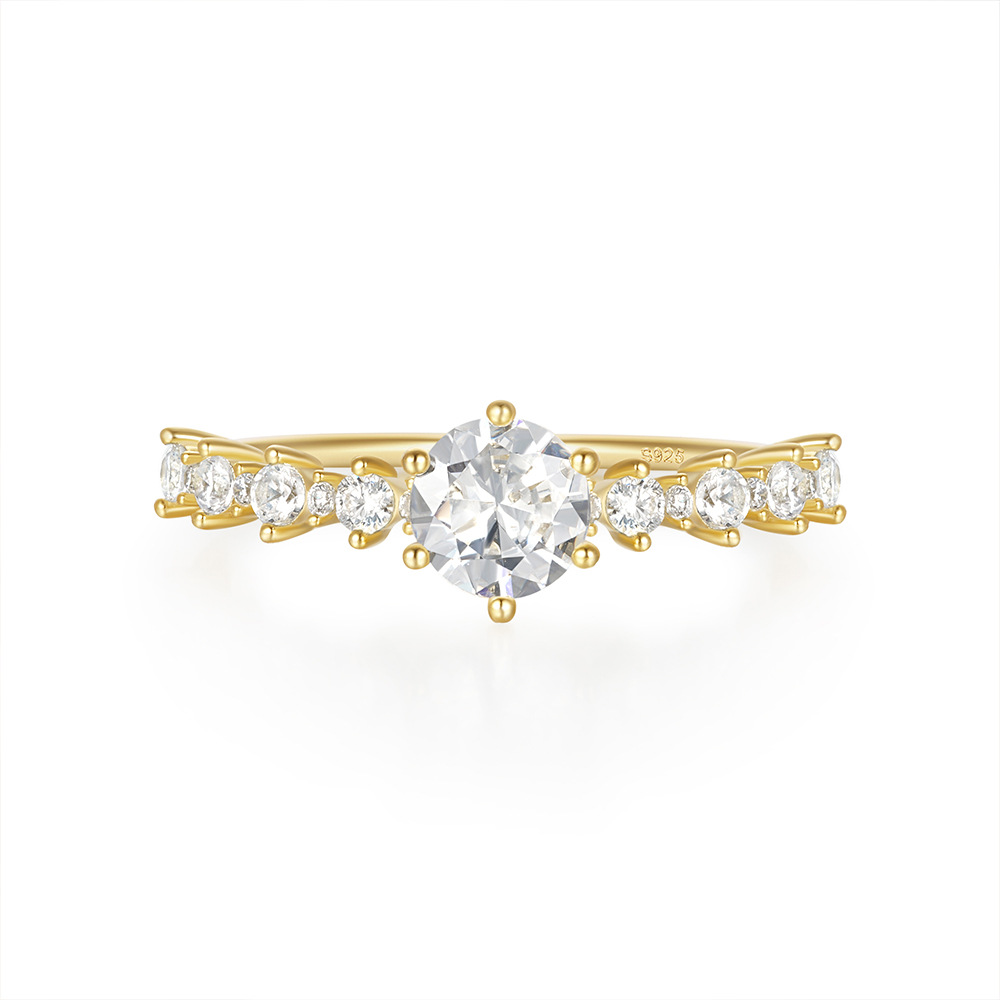 🔥 Last Day ! Buy 2 Free 1 ! Free Jewelry Golden Diamond  Real 925 Sterling Silver Ring