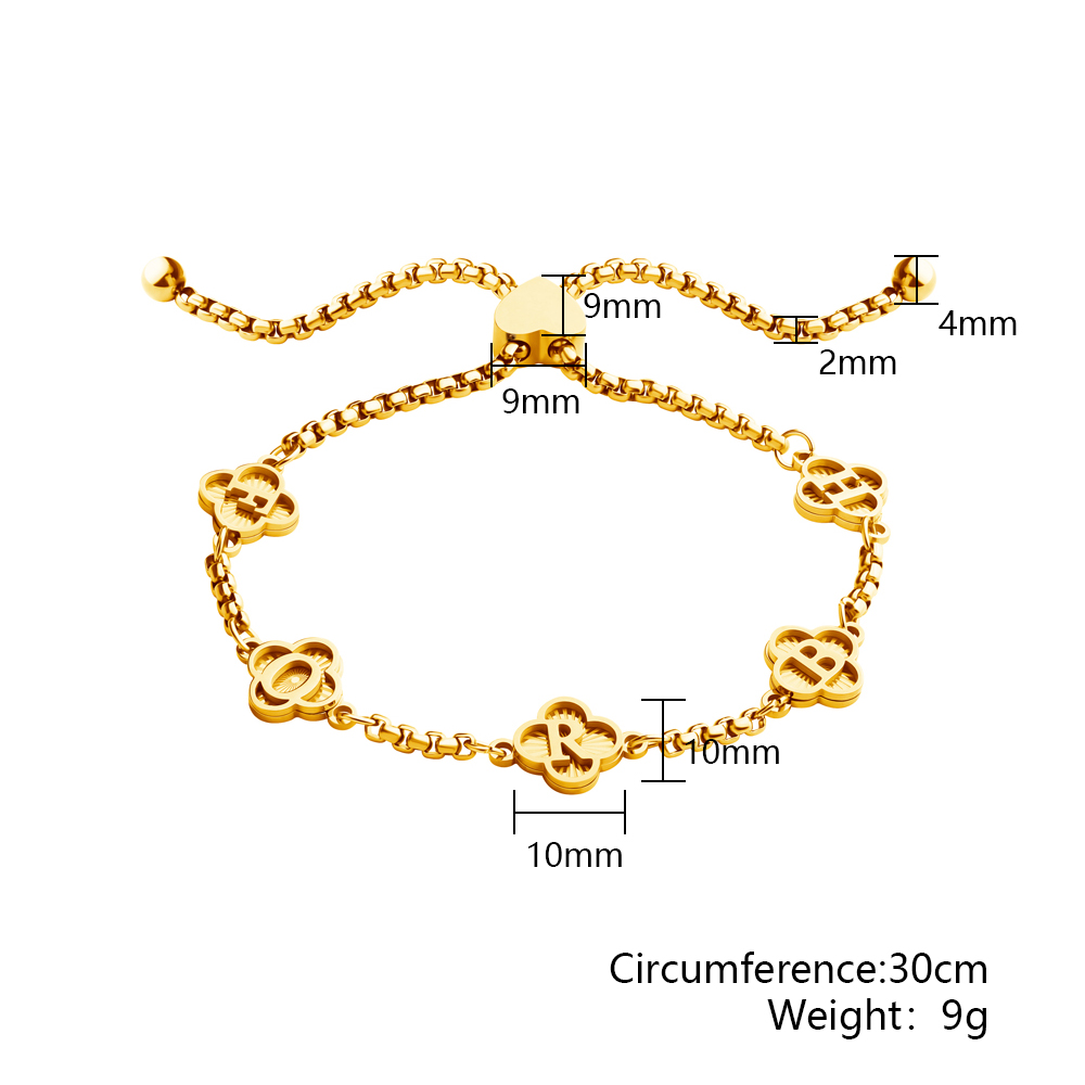 Personalized Initials Flower Charms Bracelet