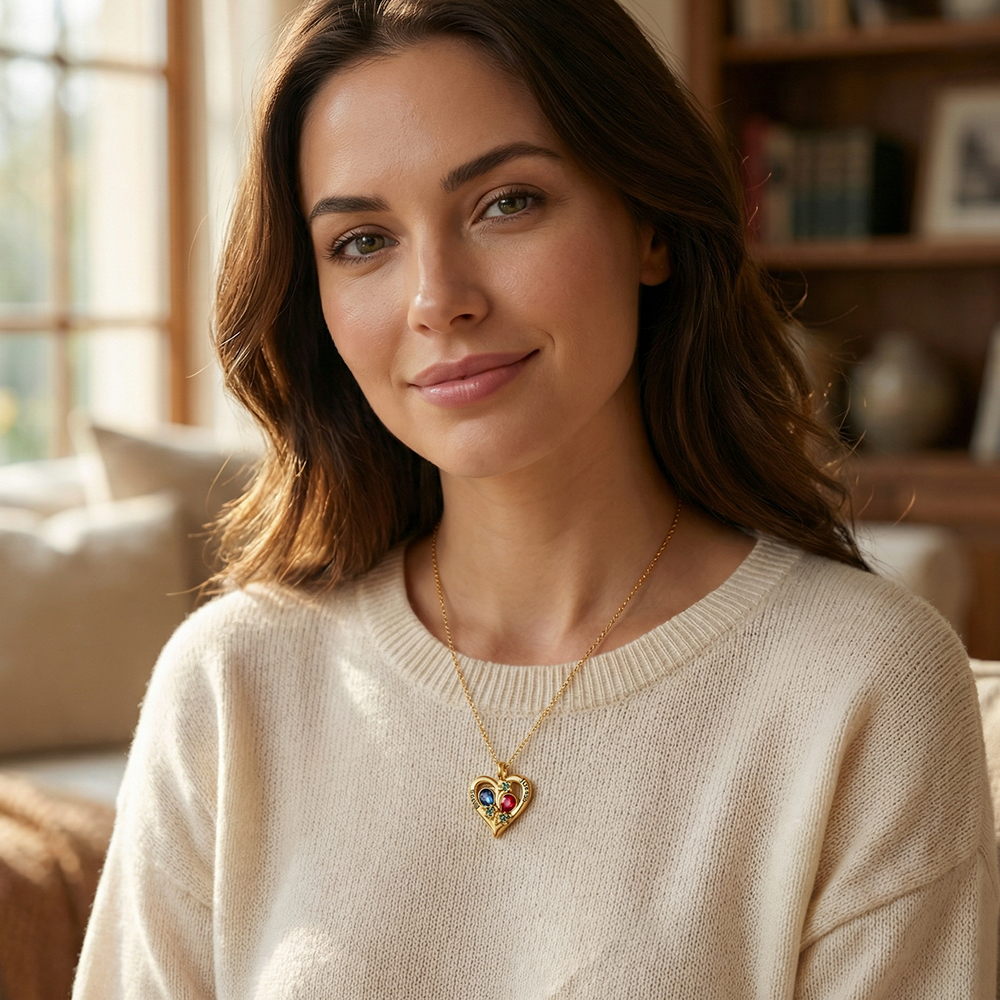 Valentine's Day Gift, Custom Entwined Hearts Necklace