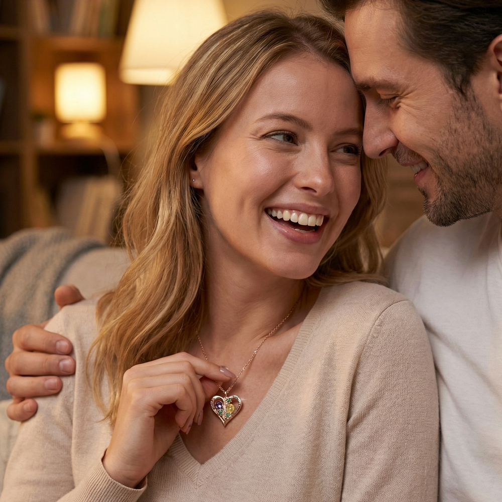 Valentine's Day Gift, Custom Entwined Hearts Necklace