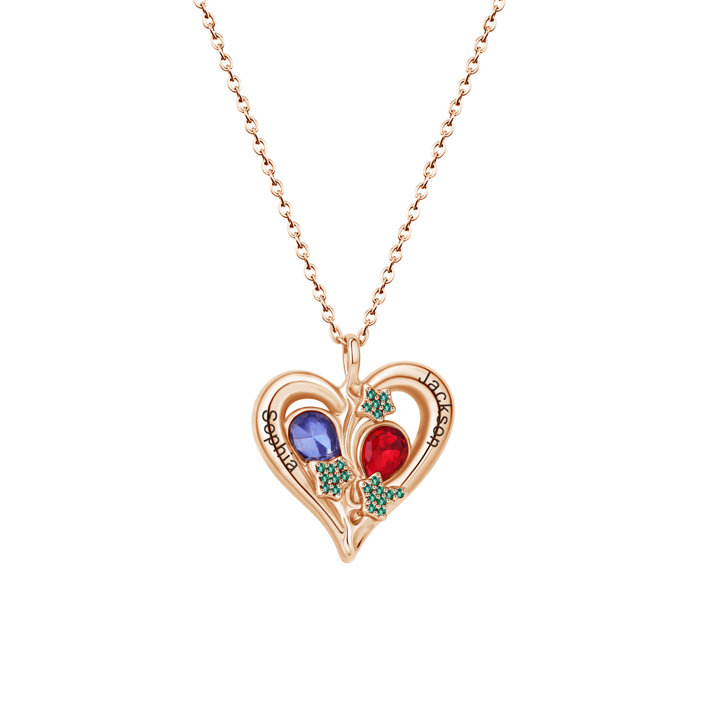 Valentine's Day Gift, Custom Entwined Hearts Necklace