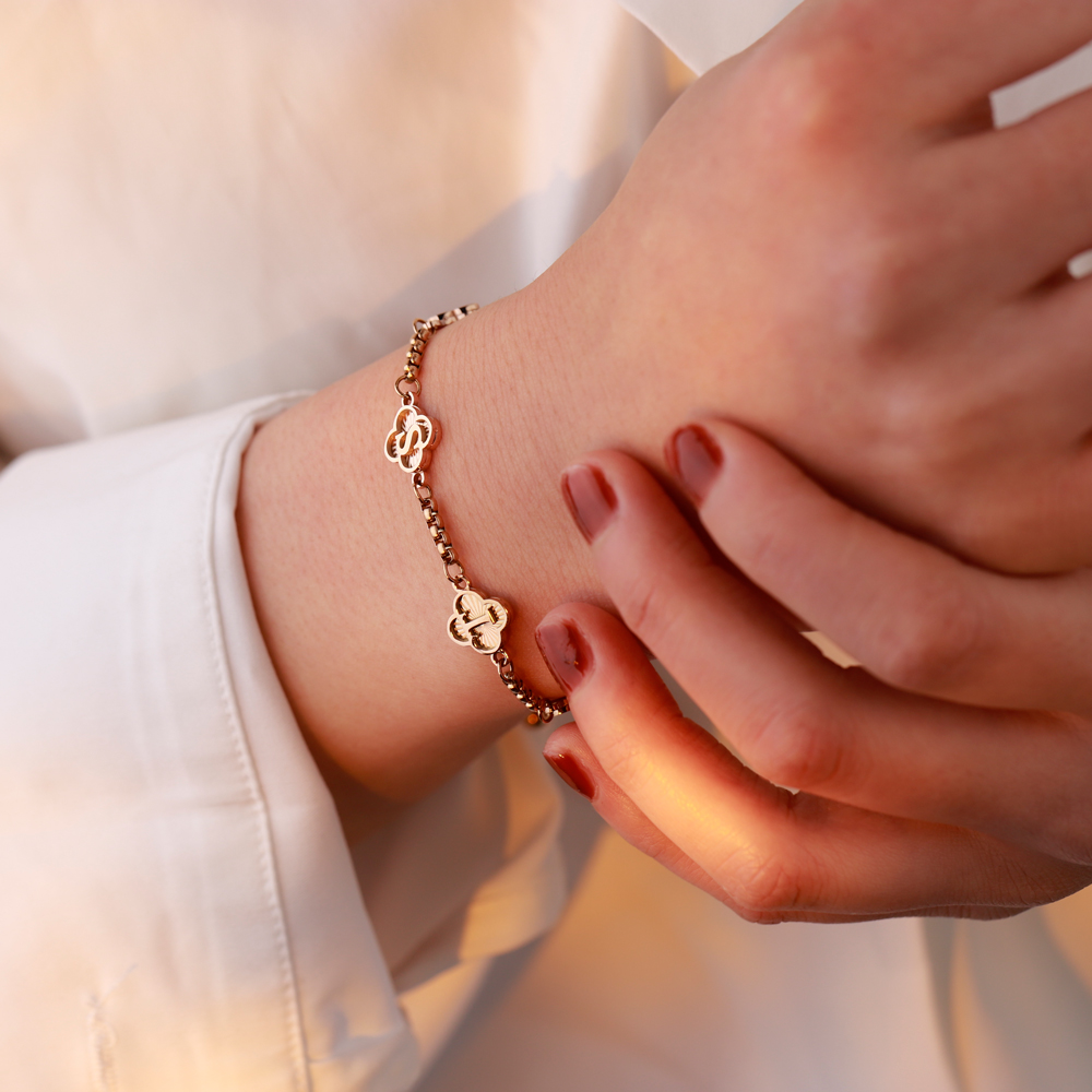 Personalized Initials Flower Charms Bracelet