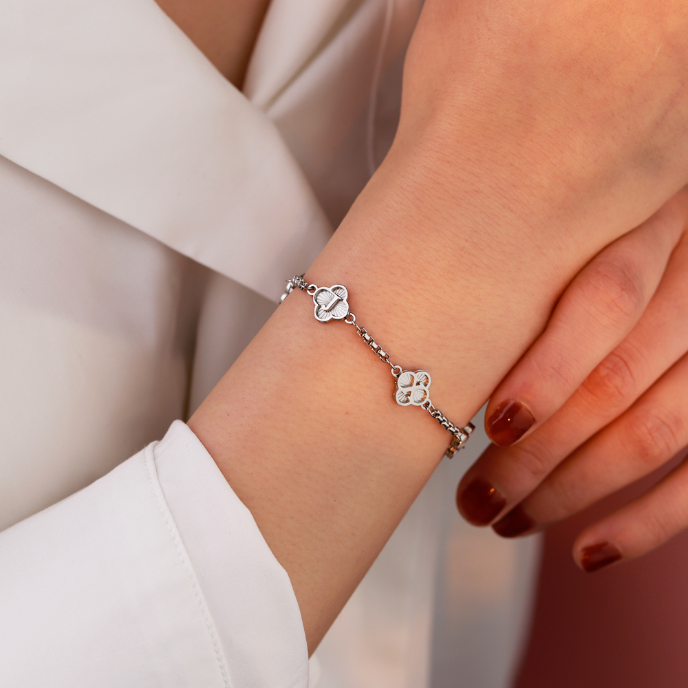 Personalized Initials Flower Charms Bracelet