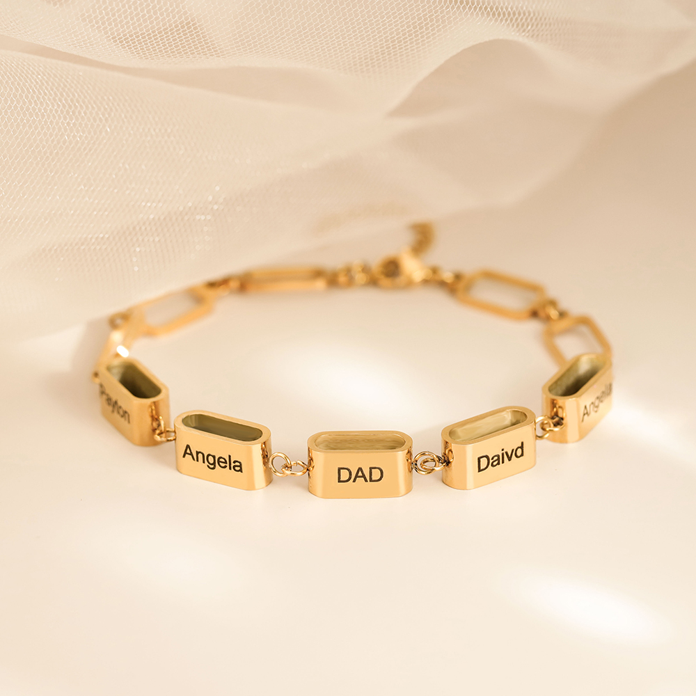 FatherRounded Square Beads Bracelet