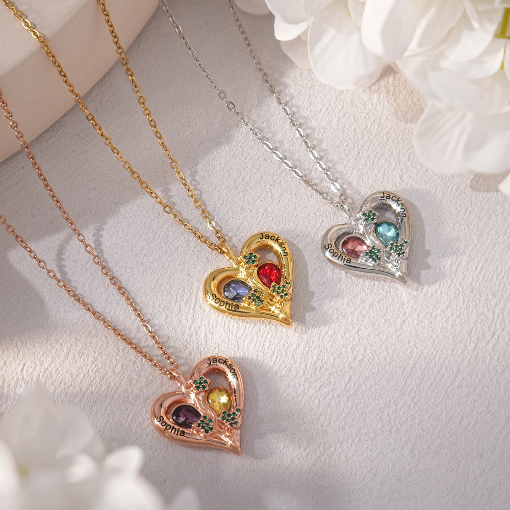 Valentine's Day Gift, Custom Entwined Hearts Necklace