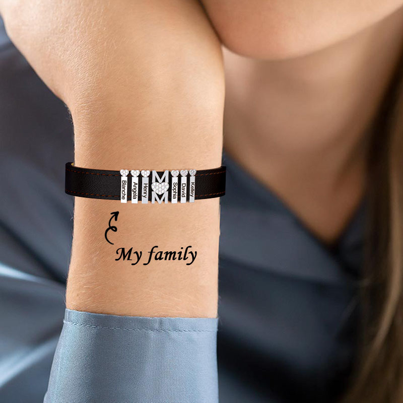 "Love MOM" Gram Bracelet With Custom Name Beads - New Style