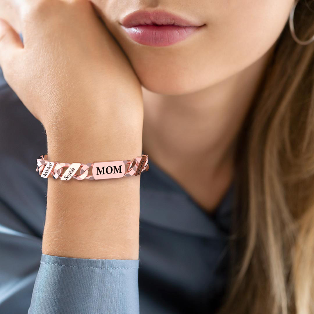 Custom Fashion Name Chain Bracelet For Mother's Day Gift