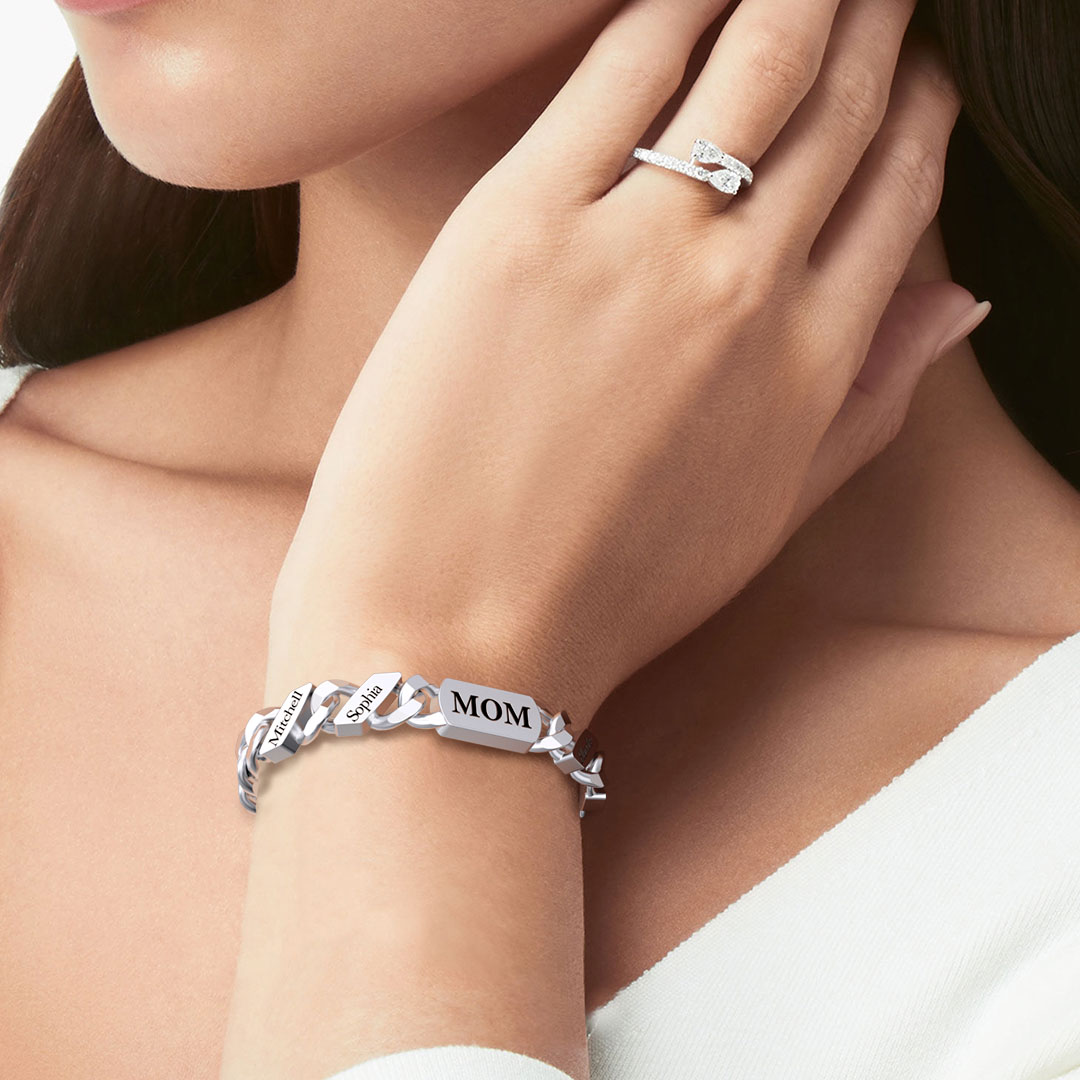 Custom Fashion Name Chain Bracelet For Mother's Day Gift