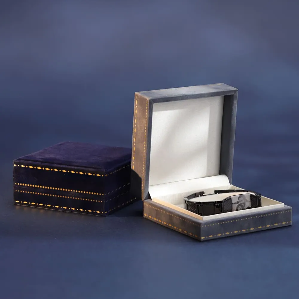 Customizable Titanium Steel Carbon Fiber Photo Bracelet