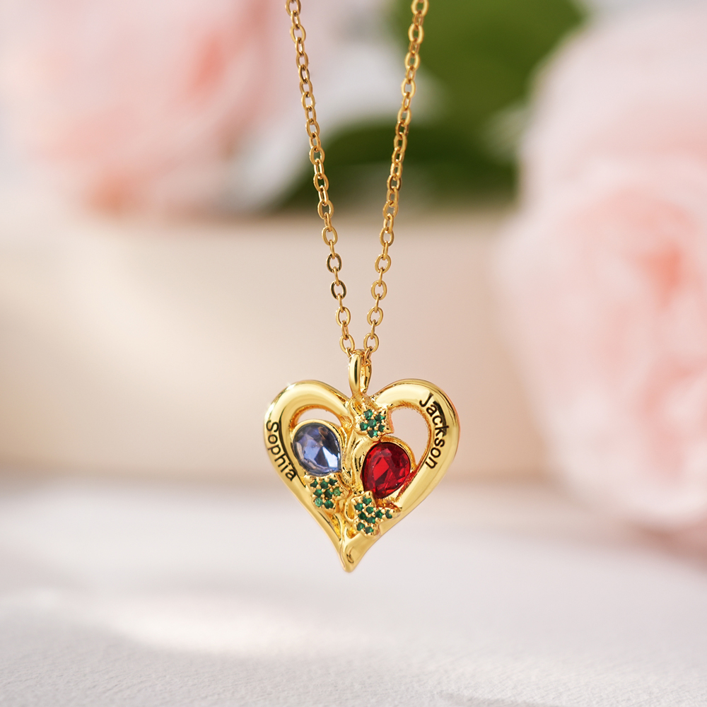 Valentine's Day Gift, Custom Entwined Hearts Necklace