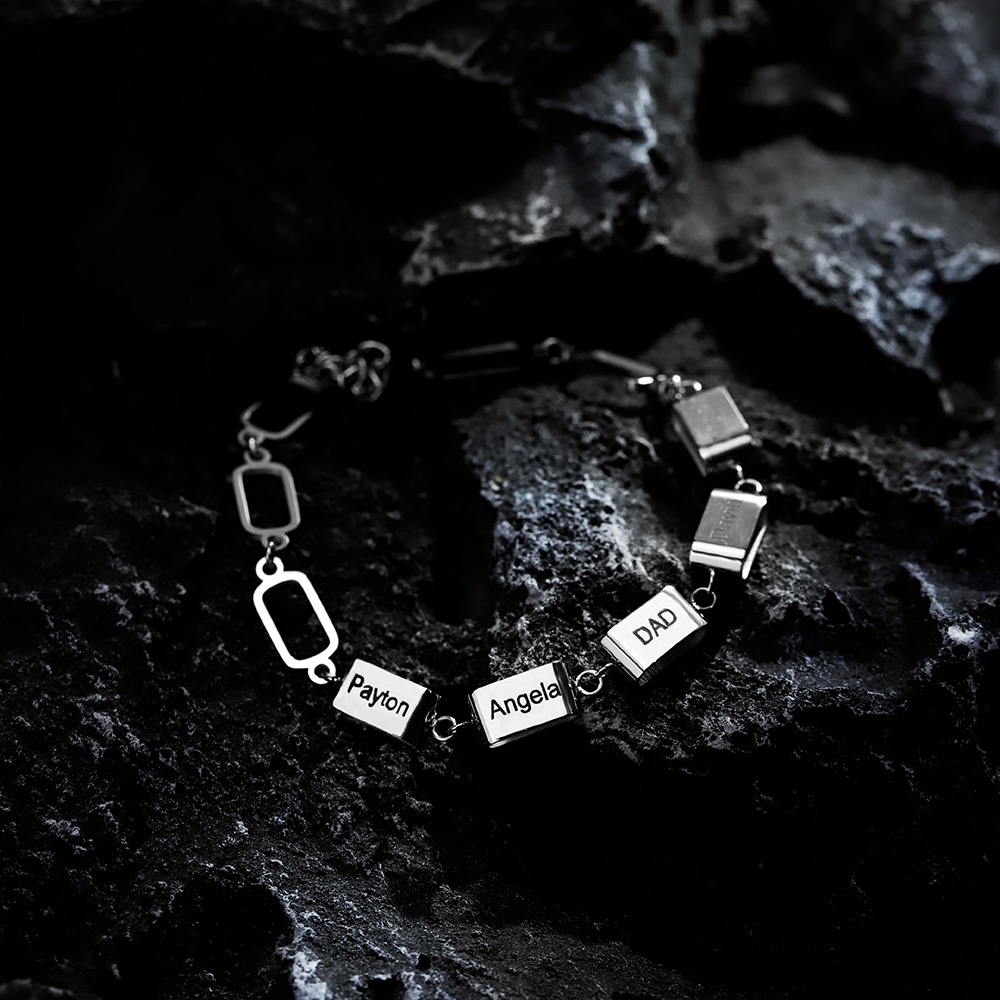 FatherRounded Square Beads Bracelet