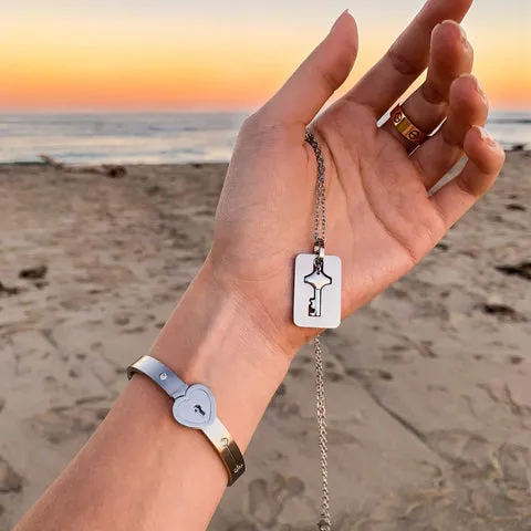 Love Lock Bracelet and Key Necklace