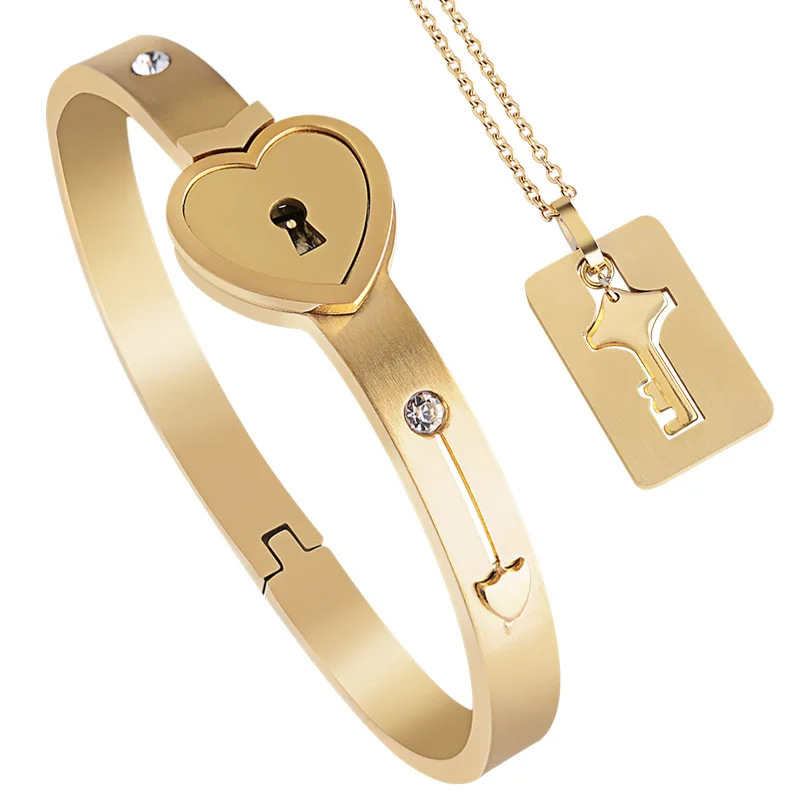 Love Lock Bracelet and Key Necklace